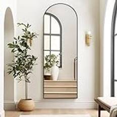 Melodieux Arch Full Length 147 x 44 cm Large Freestanding Black Aluminium Frame Wall Mirror