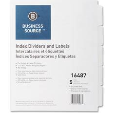 Business Source Index Dividers Unpunched 5-Tab 25 Sets