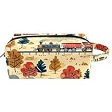 VAPOKF Microfiber Train and Tree Cosmetic Bag - Multicolour