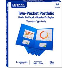 Bazic Products Premium Blue Color 2-Pocket Portfolio Set of 25