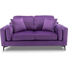 Purple Sofas Fairmont Park Velvet Purple 85cm H X 166cm W X 90cm D Sofa