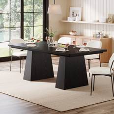 MDF - Wood Dining Tables Wrought Studio W111185357 Black Dining Table 31.1x63"