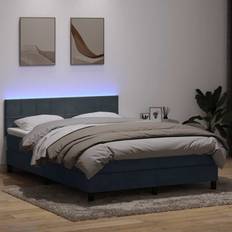 140cm Sängpaket vidaXL Ramsäng Med Madrass Mörkgrå 140x220 cm Sammet Sängpaket