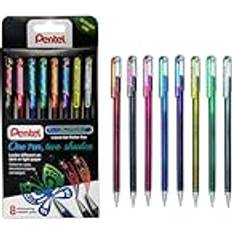 Hybrid Dual Metallic Liquid Gel Roller Pen Pack of 8