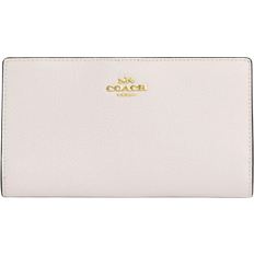 Coach Slim Zip Wallet - Pebbled Leather/Gold/Chalk