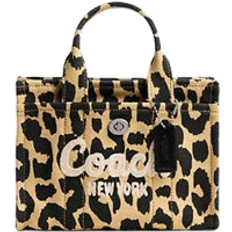 Coach Cargo Tote Bag 20 With Leopard Print - Silver/Black