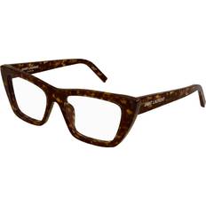 Saint Laurent Kvinde SL 276 Mica OPT 002 Optiske Stel Acetat Havana Transparent Cat Eye Antiblænding