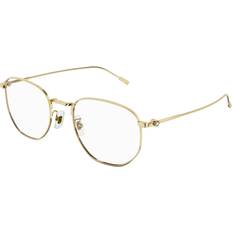 Glasögon & Läsglasögon Montblanc Man MB0213OA 001 Optiska Bågar Metall Guld Rund