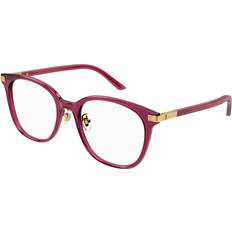 Glasögon & Läsglasögon Gucci Damen GG1453OK 003 Rahmen von Brillen Acetat Bordeaux Transparent Rund