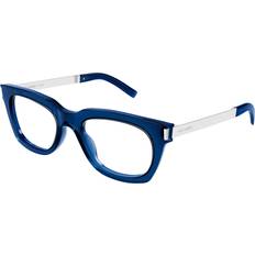 Glasögon & Läsglasögon Saint Laurent Unisex SL 583 003 Vista Frames Acetate Blue Transparent