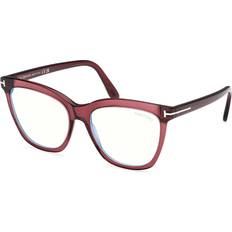 Tom Ford Dam Glasögon Tom Ford Damen FT6042-B 69 Rahmen Acetat Bordeaux Schmetterling