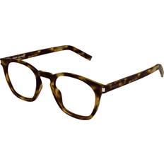 Glasögon & Läsglasögon Saint Laurent Unisex SL 30 Slim 011 Optiska Bågar Acetat Havana Fyrkantig