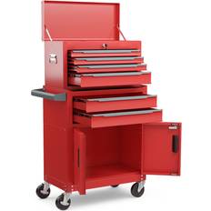 Tool Trolleys Costway 2 in 1 6 Drawer Rolling Tool Chest 78 x 71 x 44 cm