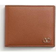 Valentino Garavani Vlogo Signature Grainy Calfskin Wallet - Saddle Brown