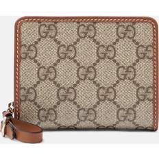 Gucci Wallets Gucci GG Canvas Mini Leather Trimmed Wallet - Beige