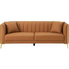 Willa Arlo Interiors Dreiling Brown Sofa 77.6" 3 Seater