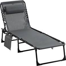 Gartenmöbel OutSunny Klappbar Gartenliege mit Kopfkissen 5-Fach