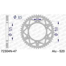 Afam Aluminium Rear Sprocket 72304 520