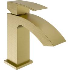 Brass Basin Taps Wave Brushed Mono Basin Mixer Tap Brass