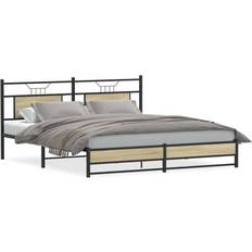 160 cm - Eg Sengerammer vidaXL Bettgestell ohne Matratze Sonoma-Eiche 160x200 cm Bettrahmen