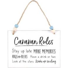 Black Wall Decor Something Different Caravan Rules Hanging Sign Wall Decor