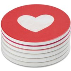 Matt Coasters Thirstystone Printed Heart Coasters Set of 6 Coaster 6pcs