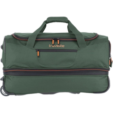 Duffelväska hjul Travelite 2-hjuls vagn resväska stl. L med expansionsveck bagageserie Basics: mjukt bagage resväska med hjul med extra volym, 096276, Mörkgrön, 55 cm, Resväska med hjul