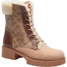 Coach Women Boots Coach Leighton Signature Shearling Boot - Tan/Pale Blush