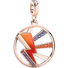 Orange Charms & Pendants Pandora ME Light Me Up Medallion Charm - Rose Gold/Blue/Orange