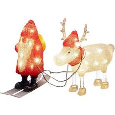 Konstsmide Inredningsdetaljer Konstsmide Santa And Reindeer Red/White Juldekoration
