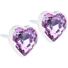 Blomdahl Heart Earring - White/Purple