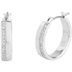 Coach Pavé Hoop Earrings - Silver/Transparent