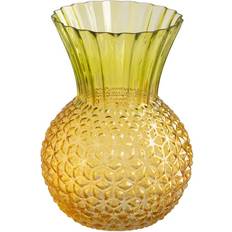 BigBuy Home Refurbished Yellow/Green Vase 22cm