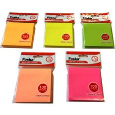 Foska Neon Self Sticky Notes 75 x 75 mm Set of 100