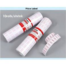 Foska 10 Rolls Of White Price Labels 21 x 12 mm