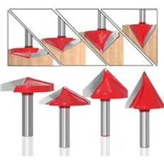 Power Tool Accessories Ikodm 9 Pcs 3D V Shape Woodworking Milling Cutter