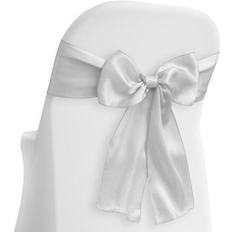 Loose Chair Covers Satin Wedding Bow Sashes 30 pcs Loose Chair Cover White