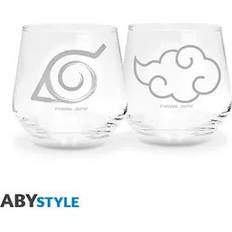 Glas Kopper ABYstyle Naruto Shippuden 2 Glass Set Konoha Akatsuki Europe X2 Krus