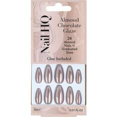 Almond Chocolate Glaze Nails - 24 Pieces