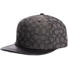 Coach Signature Jacquard Flat Brim Hat - Charcoal/Black