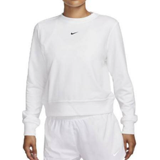 Fitness & Gym - Women Sweaters Nike Dri-Fit Crew Neck French Terry Sweatshirt - White/Black