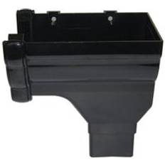 Roof Equipment FloPlast Black Ogee Gutter Stopend Outlet 110mm x 80mm