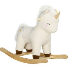 Animals Ride-On Toys Aiyaplay Rocking Horse with Unicorn Design Sound for 2-4 Years Old White