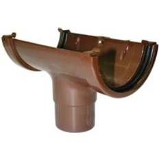 Brown Gutter FloPlast Brown 76mm MiniFlo Gutter Outlet