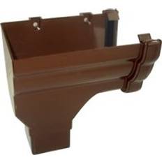 Roof Equipment FloPlast Brown Ogee Gutter Stopend Outlet 110mm x 80mm