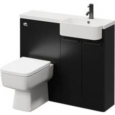 Bathroom Furniture Napoli Matt Black Vanity Unit 1000mm