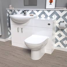Bathroom Furniture Nes Home White Freestanding Vanity Unit 1150mm