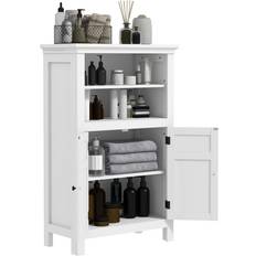 Homcom Modern Bathroom Storage Cabinet With Open Shelves