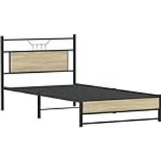 Senge & Madrasser vidaXL 100x190 cm Uden Madras Konstrueret Træ Sonoma-Eg Sengeramme