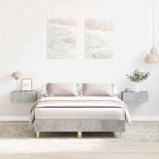 Senge & Madrasser vidaXL Sengestel Uden Madras 135x190 cm Betongrå Sengeramme